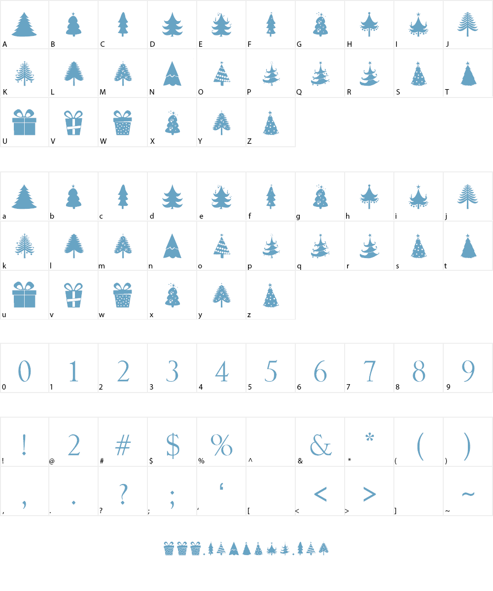 Christmas Trees Font Character